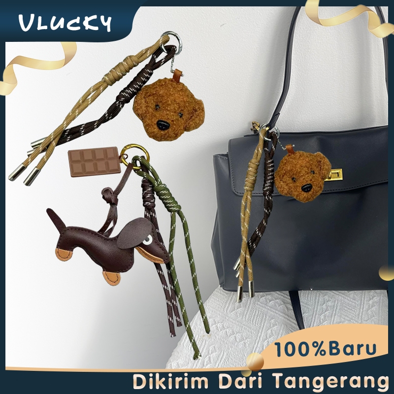 GANTUNGAN Teddy Keychain Dog Bag Sausage Dog Keychain Korean Bag Charm