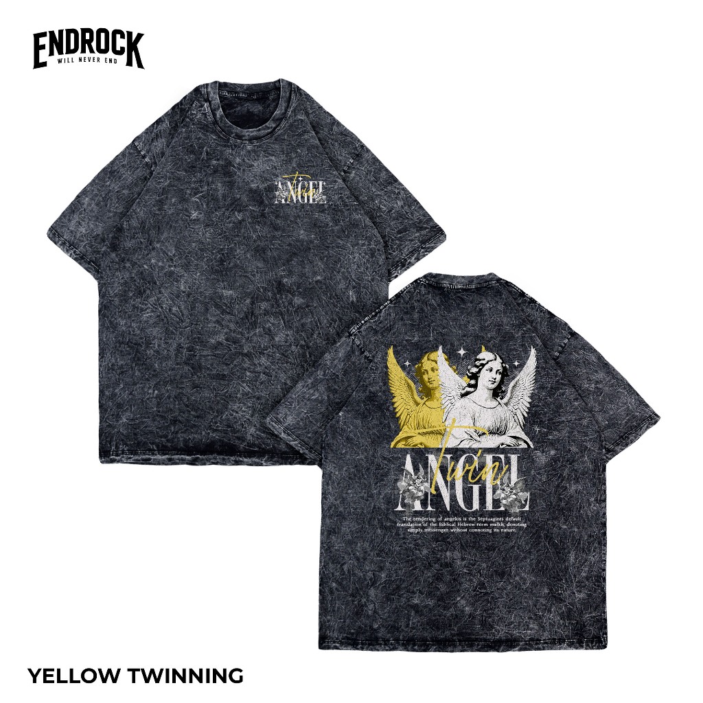 เสื้อยืด Endrock Wash Oversize "เหลือง TWINNING" | เสื้อยืด Oversize Wash | เสื้อยืดสเคน่า | เสื้อยื