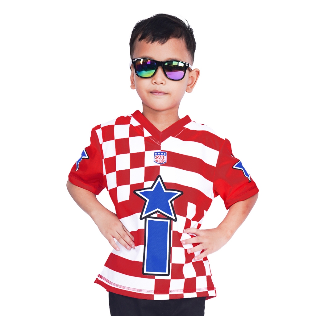 RZQKIDS / Alfabet I / Jersey anak / Oversize / Retro / Vintage / Streetwear / 1-10 tahun