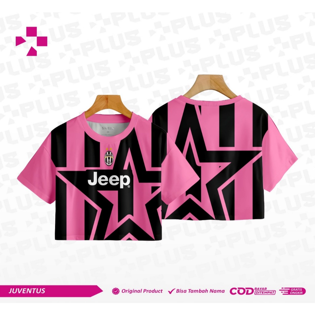 PLUS_ JUVENTUS FC WOMENS JERSEY_JUVE CROPTOP_ JUVENTUS เสื้อผ้าผู้หญิง ฟรี NAME