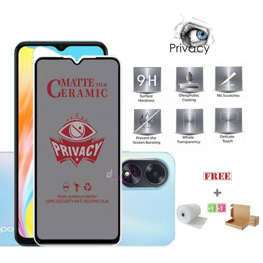 Matte Spy OPPO A18 A17k A17 A16k A16e A16 A15s A15 A12 A11k A7 F11 F9 Pro F9 Anti-Scratch เซรามิคควา