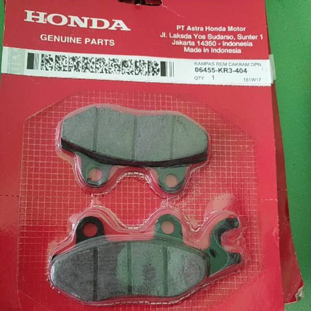 ผ้าเบรคหน้า 06455-KR3-404