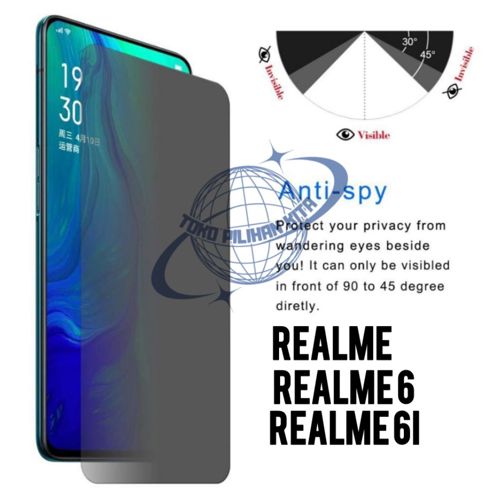 REALME 6 REALME 6I TEMPERED GLASS SPY ANTI-SCRATCH SPY GLASS ANTI-TIP PRIVACY GLASS