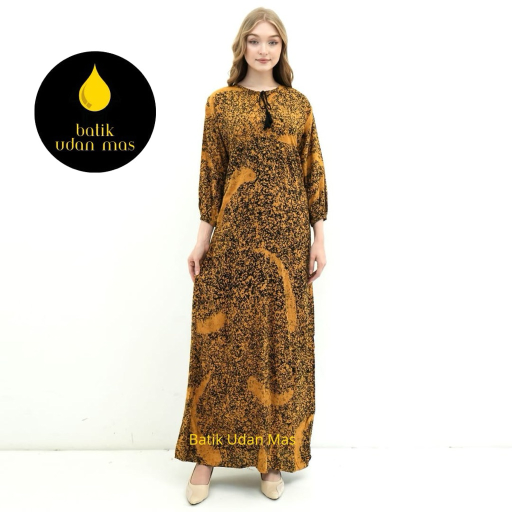 MERAH Udan mas Batik - Lovita Dress วัสดุเรยอนพรีเมี่ยม/ร่วมสมัย Lovita Gamis/ชุด Midi Oversize ขนาด