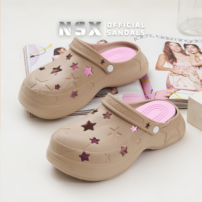 ใหม่ล่าสุด NSX 2025 รองเท้าแตะแบบสวมร่วมสมัยแฟชั่นรองเท้าแตะผู้หญิงลําลองพื้นหนาสบาย Slps