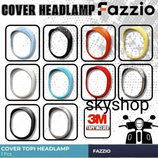 Fazzio ไฟหน้าแหวนหมวกสีดํา Matte blue sky สีส้มสีแดงสีดําGlossy silver tosca สีเหลือง Fazzio chrome โคมไฟ visor วัสดุพลาสติก