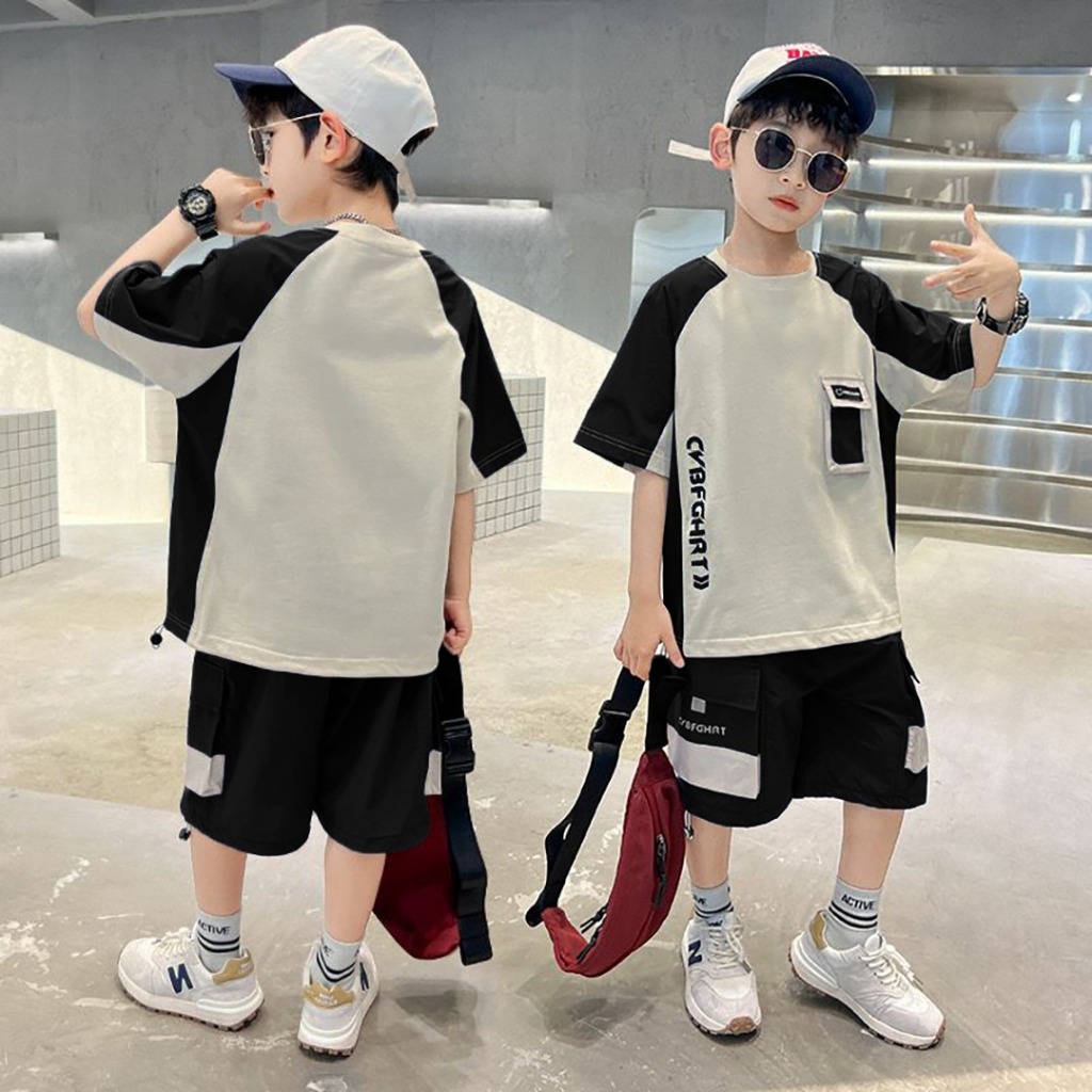 ชุดเสื้อยืดแขนสั้นกางเกงขาสั้นเด็ก Asgard777 CYBER Set