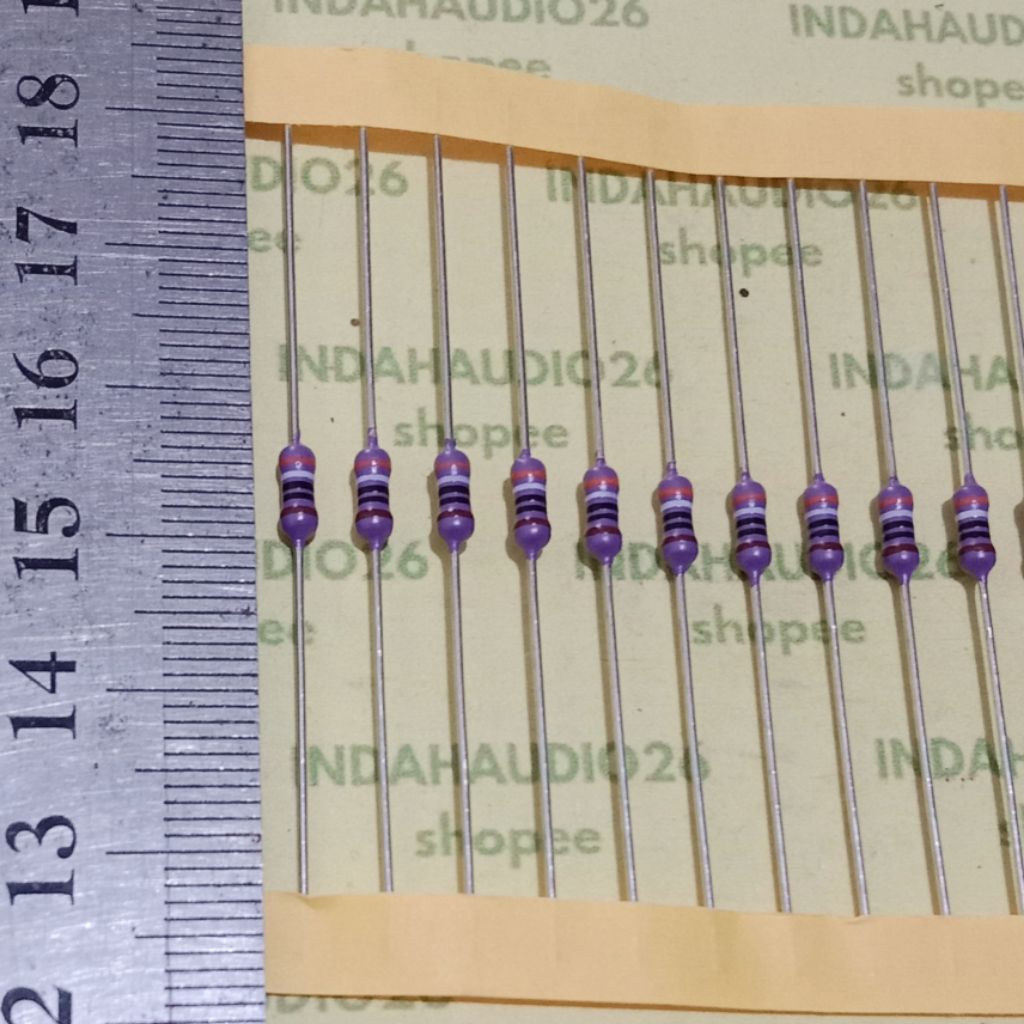 UNGU PURPLE 390R 1/4W 1% ตัวต้านทานเท้าทองแดง 390 r 1/4 วัตต์ 390 โอห์ม 1/4 วัตต์ 1 เปอร์เซ็นต์ 390r