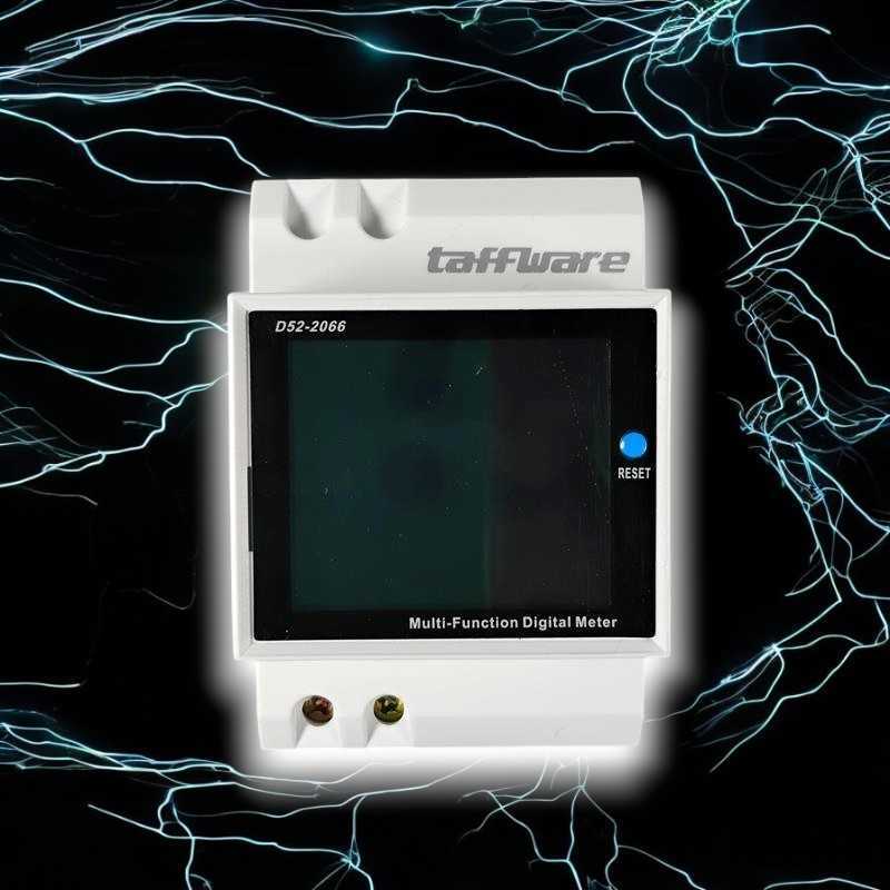 Pertamashop - Taffiware จอแสดงผลดิจิตอล Din Rail เฟสเดียว 300V มิเตอร์ไฟฟ้า - D52-2066