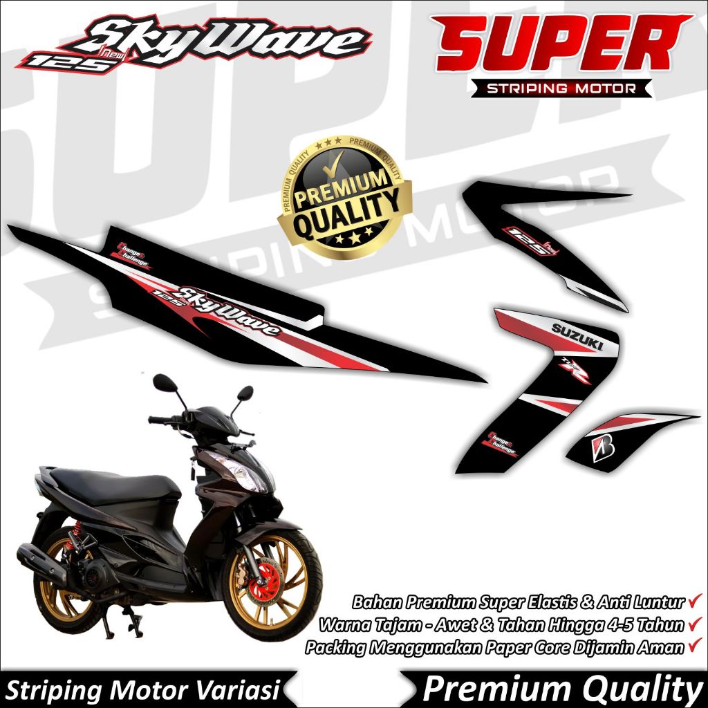 Cool Anti-Fade SKYWAVE สติ๊กเกอร์ Skywave Striping Suzuki SKYWAVE Graffis Striping