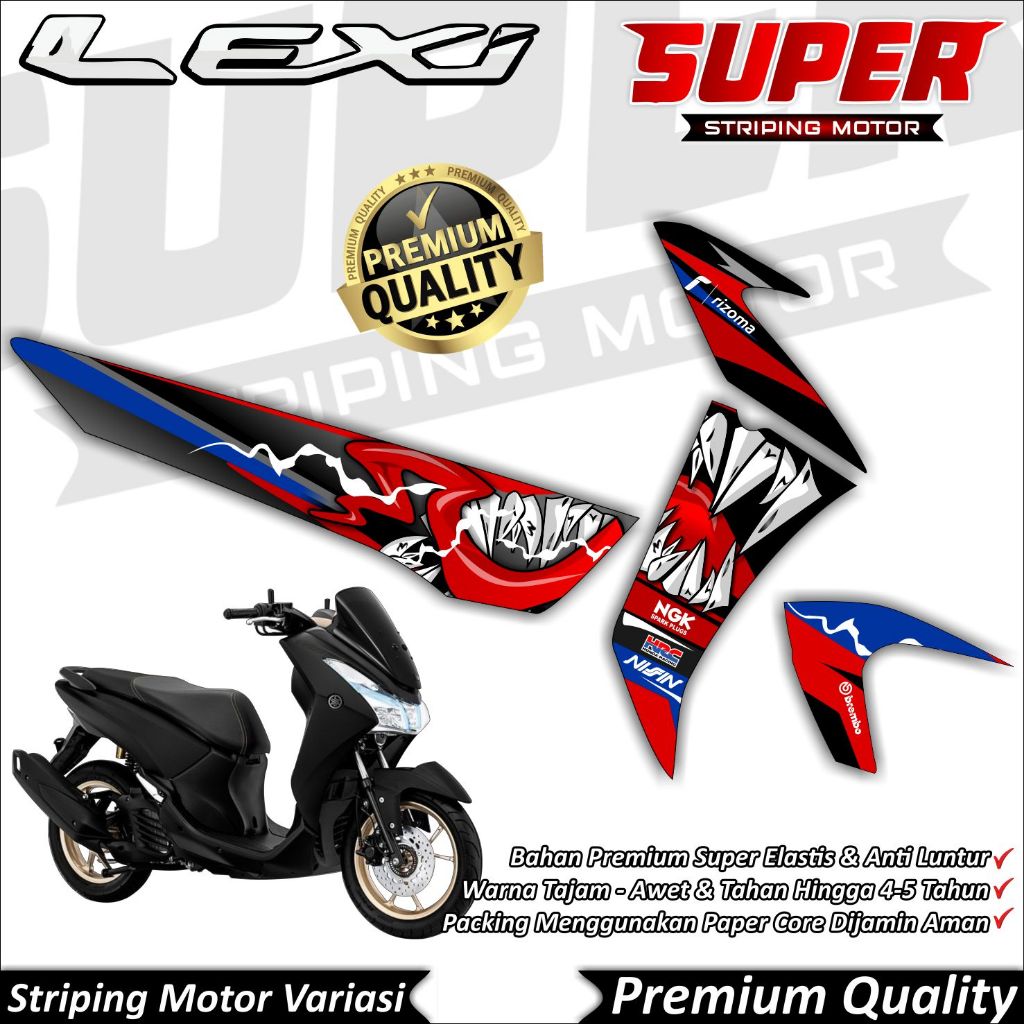 Cool Anti-Fade LEXI สติกเกอร์ LEXI 125 Striping Yamaha LEXI 125 Venom