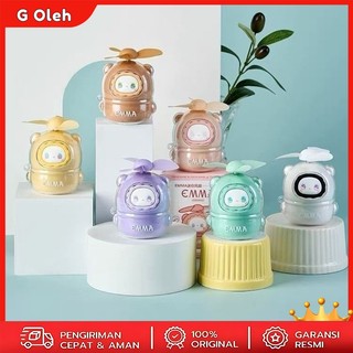 G Oleh EMMA kipas kotak buta mainan trendi kartun kipas kecil portabel hadiah untuk pelajar rumah mini kipas listrik yang dapat diisi ulang