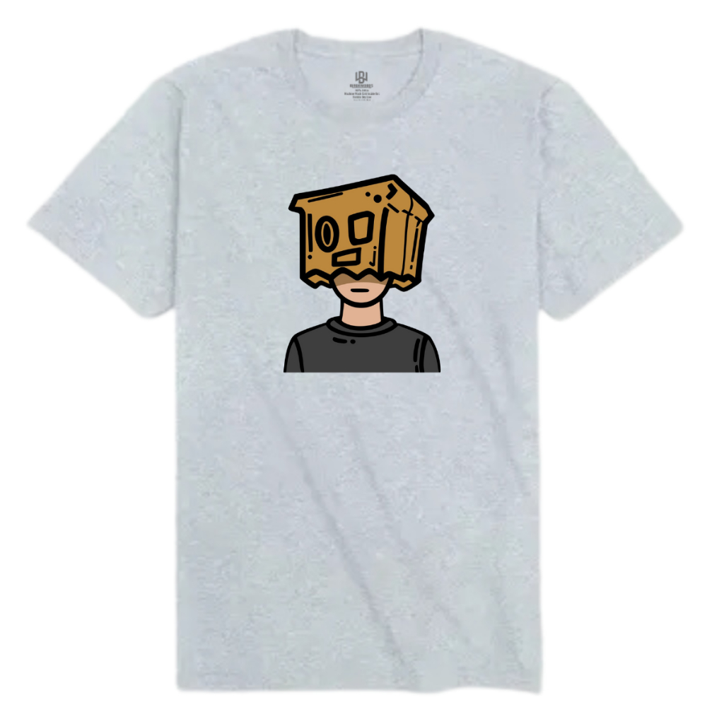 Blackwoods 1989 Mens Cartoon Box Print Misty Grey T-Shirt