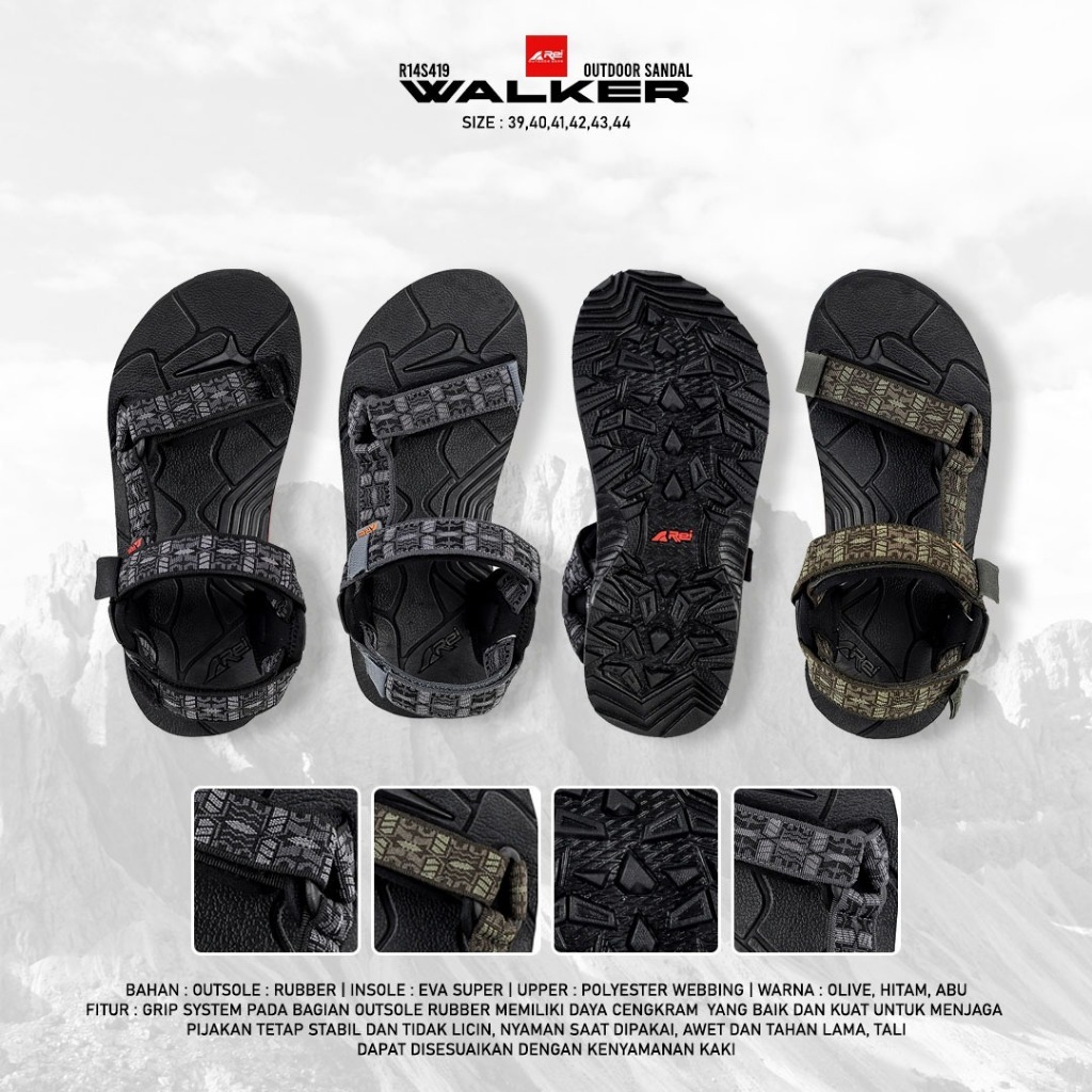 Walker Arei Outdoorgear รองเท้าแตะผู้ชายแบบไขว้