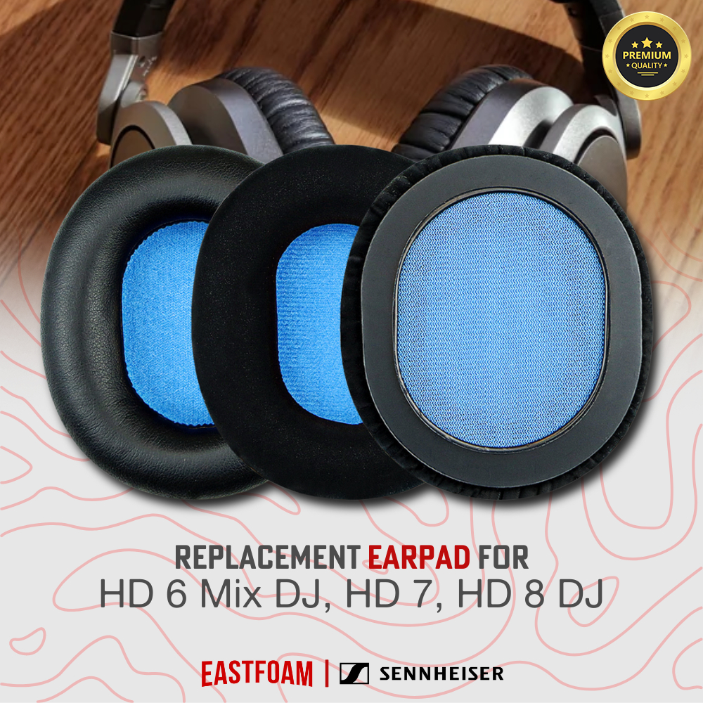 Earpad Earcup Sennheiser HD6 Mix HD7 HD8 DJ HD 6 7 8 ฟองน้ําแผ่นรองหูฟัง