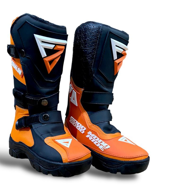 FLEUZ - KIDS CROSS TRAIL SHOES KIDS MOTORCROSS ADVENTURE SHOES FleUZ KIDS ORIGINAL - สีส้มสีดํา