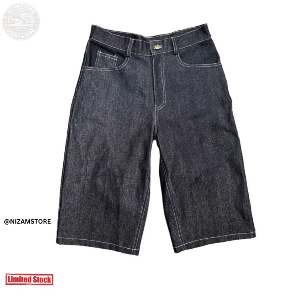 Nizamstore - กางเกงขาสั้นผู้ชาย Jorts Denim Oversize | Basic Short Jeans – Black & Blue