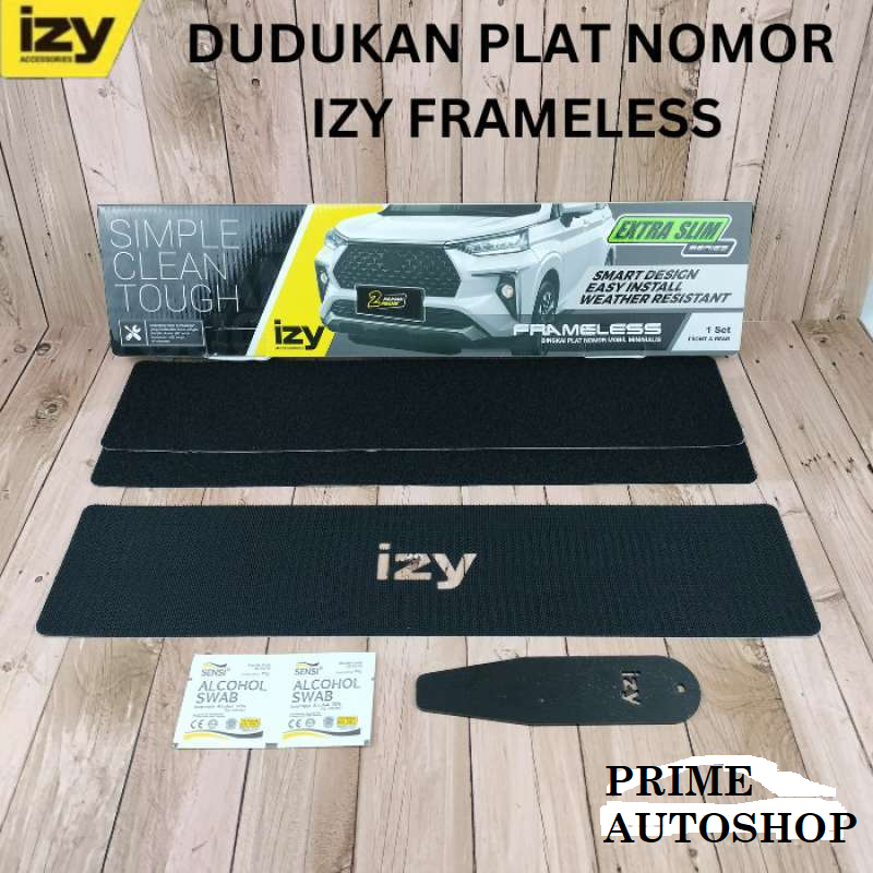 Izy ขายึดป้ายทะเบียนรถยนต์ไร้กรอบ 1 ชุดบางเฉียบ