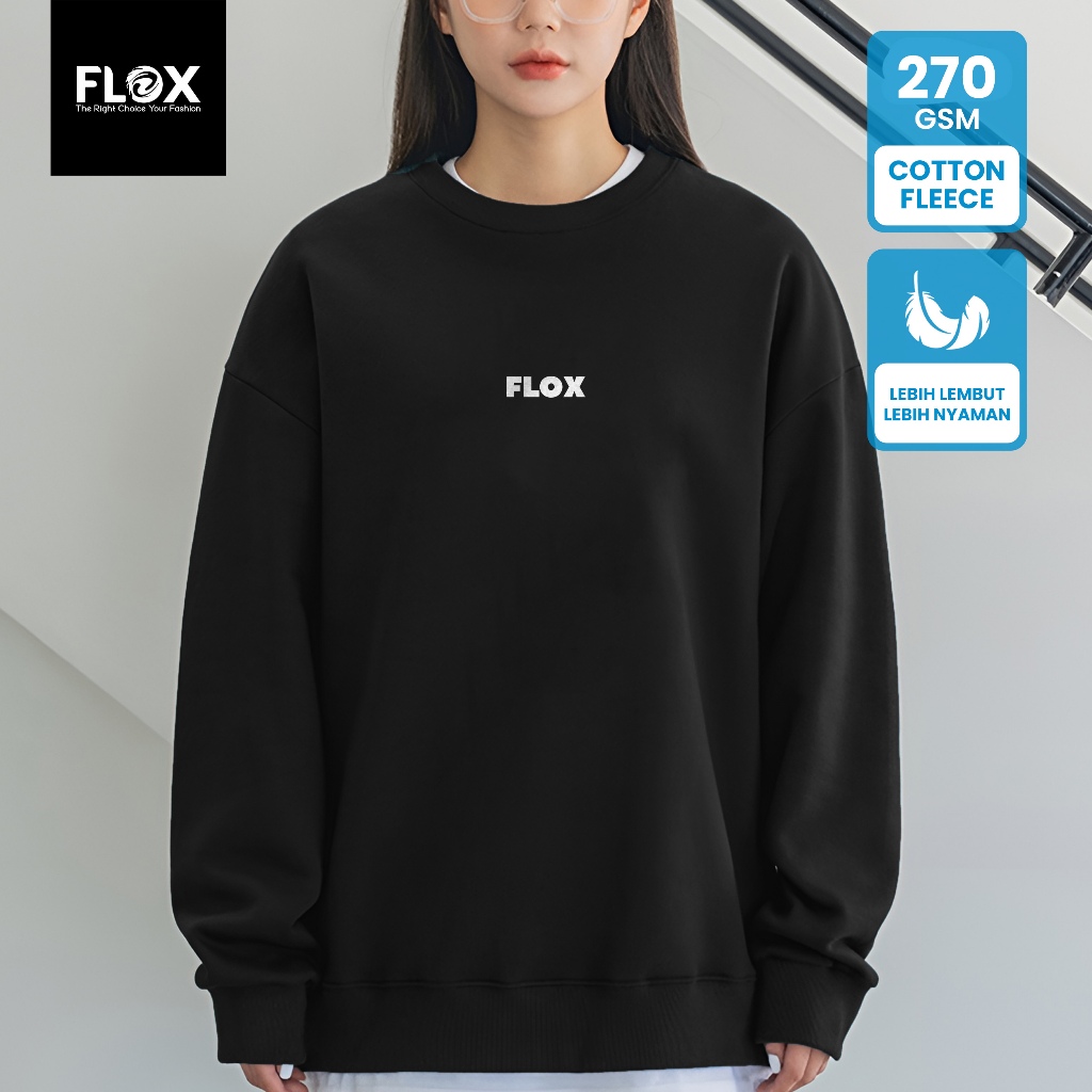 KATUN FLOX ผู้ชายและผู้หญิงเสื้อกันหนาว/คอ FLOX BOLD หน้าจอพิมพ์ผ้าฝ้ายขนแกะ Unisex FBS 3