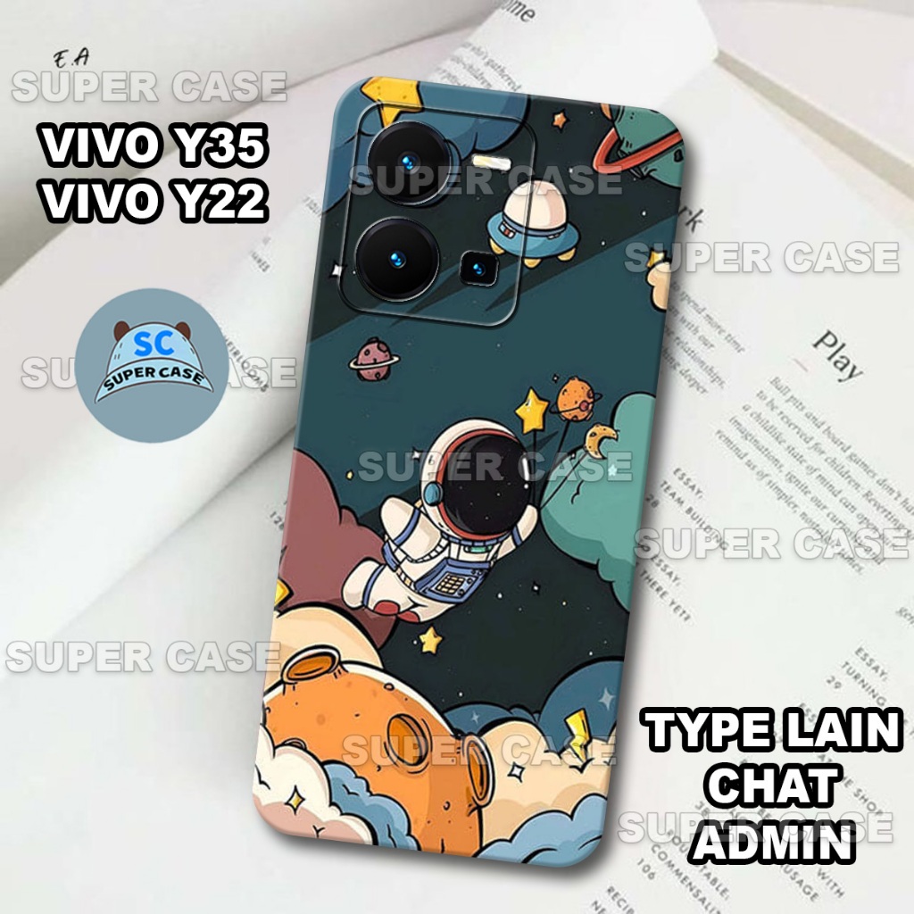 (Q 6) เคส HP รุ่นล่าสุดสําหรับ VIVO Y22/ VIVO Y35 | ASTRONAUTS MOTIF | VIVO Y22/ VIVO Y35 I Casing S
