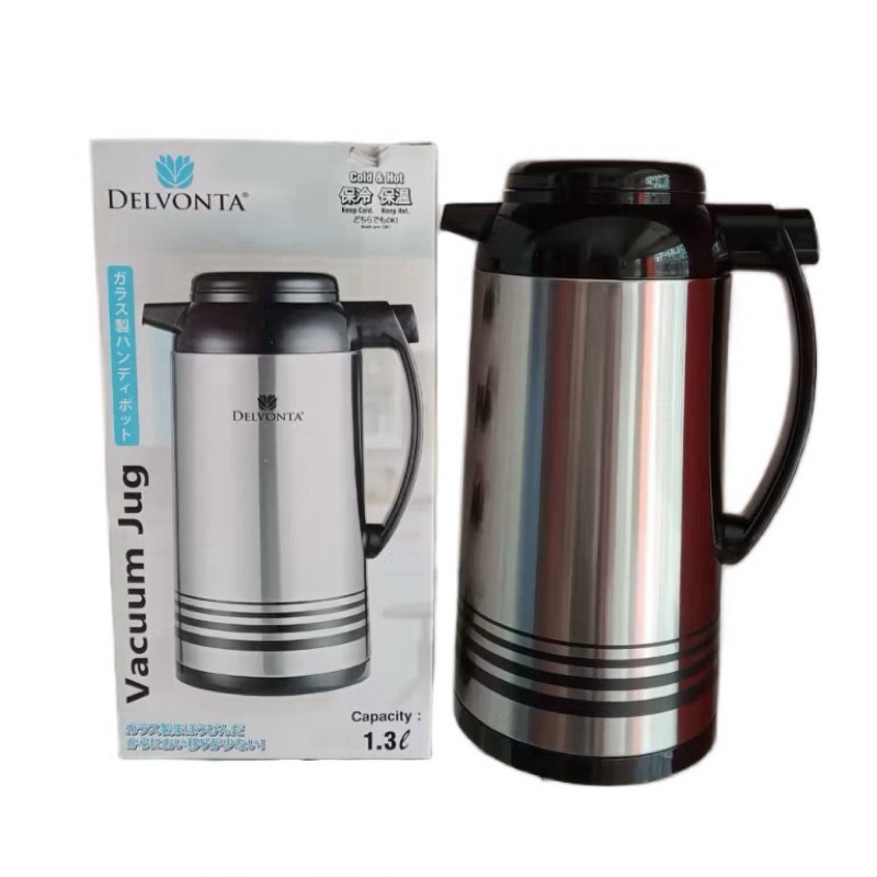 TERMOS Delvonta เหยือกสูญญากาศ Thermos กระติกน้ําร้อน 1 Lt/1.3 Lt / 1.6 Lt / 1.9 Lt Original Vacuum 
