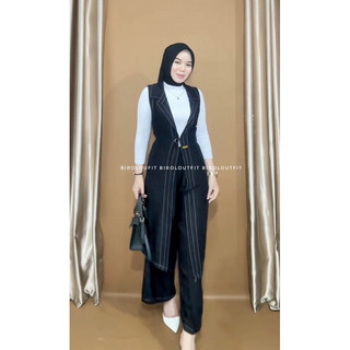LEONA SET OUTER DAN KULOT/LONG OUTER/one set wanita/blazer wanita