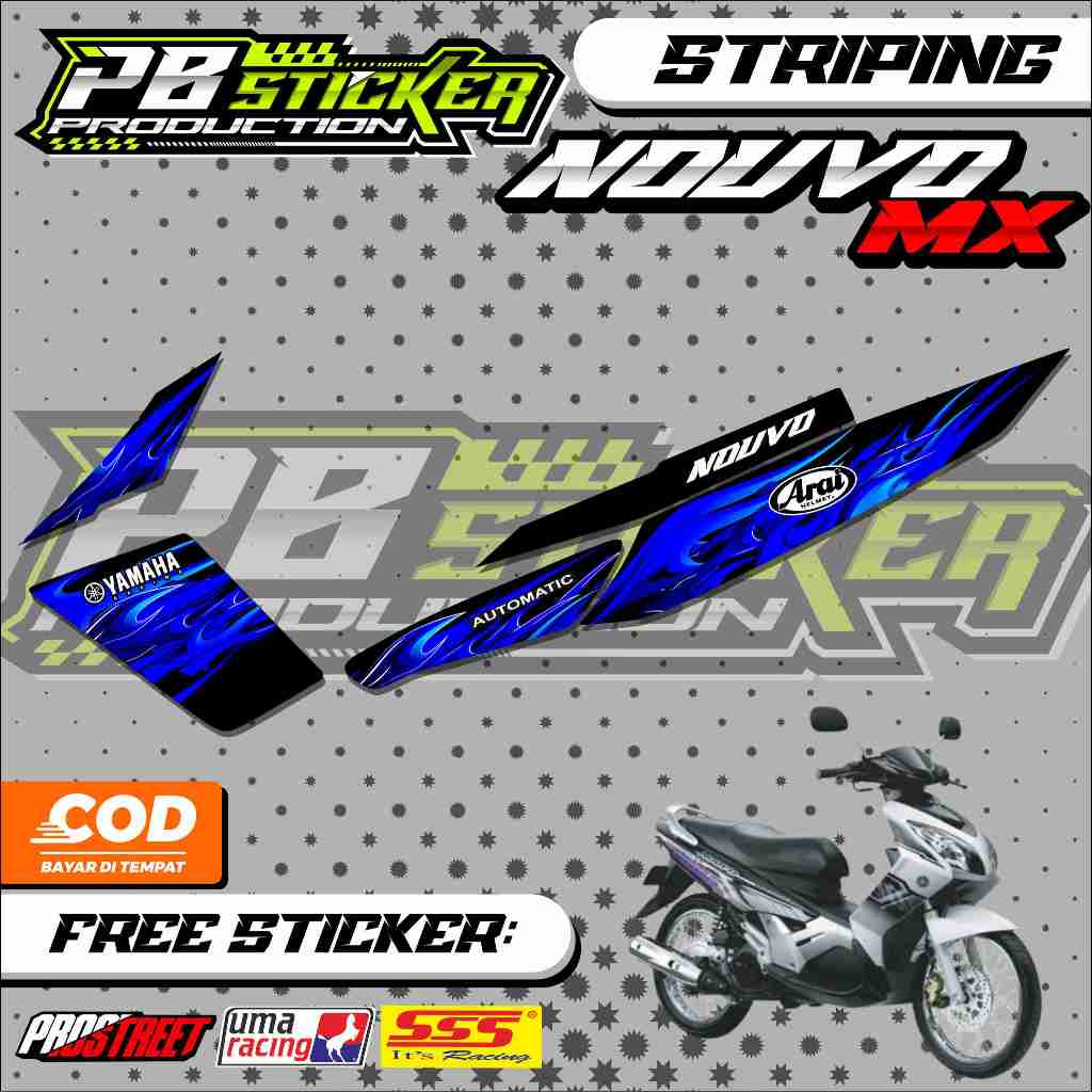 YAMAHA NOUVO MX VARIATION STRIPING / YAMAHA NOUVO MX MOTORCYCLE STICKER LIST