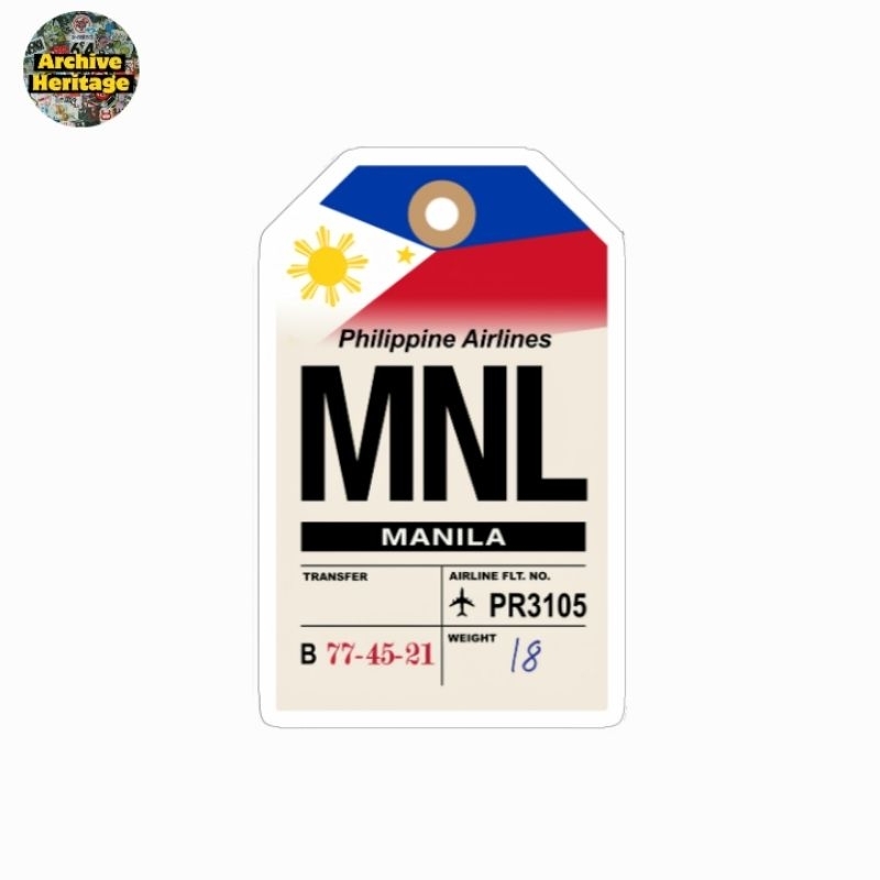 MNL Airport Manila Philippine Airlines ป้ายสติ๊กเกอร์ ป้ายห้อยกระเป๋าเดินทาง สติ๊กเกอร์โลโก้การเดินท