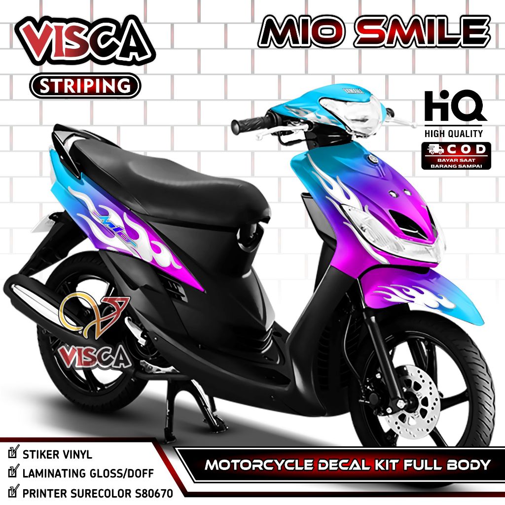 Mio Smile Decal - Mio Smile Sticker - Full Body Mio Smile Decal - Mio Smile Striping Variation - Mio