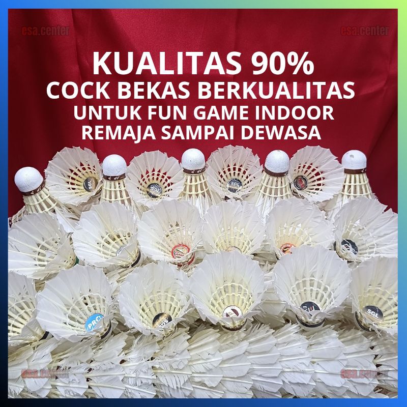 (1 SLOP GRADE A / 90% / 12 ชิ้น) USED BADMINTON SHUTTLECOCK GRADE A {90%} QUALITY / COCK KOCK KOK COC CKET PER DOZEN สําหรับเกมวัยรุ่น - ผู้ใหญ่