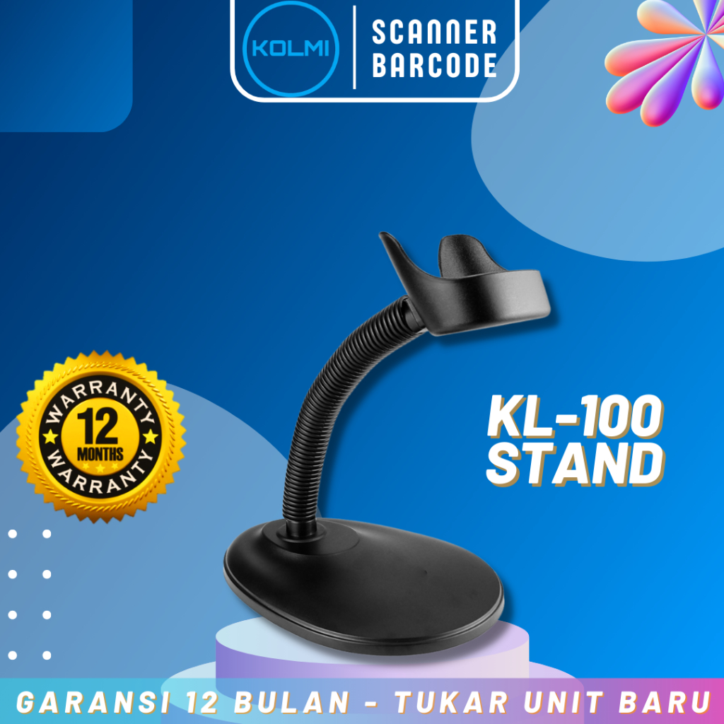 KOLMI Stand Barcode Scanner 2D QR Code Wired Wireless Bluetooth Storage Type KL100 (STAND BARCODE)