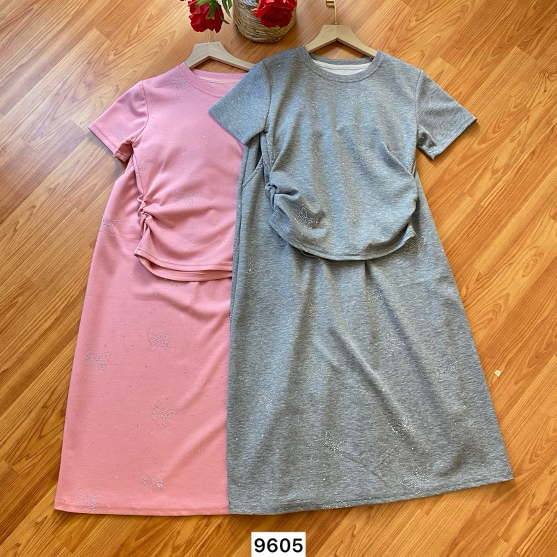 ARB20 - DEC - 9605 - 45128 - ชุดสูทชุดกระโปรงเสื้อยืดผีเสื้อ Blink