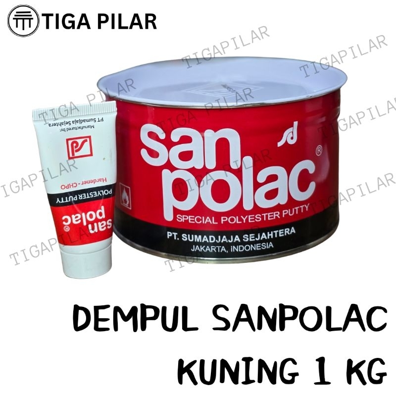 SANPOLIC PUTTY 1KG IRON PUTTY WOOD PUTTY CAR PUTTY MOTORCYCLE PUTTY สีเหลือง