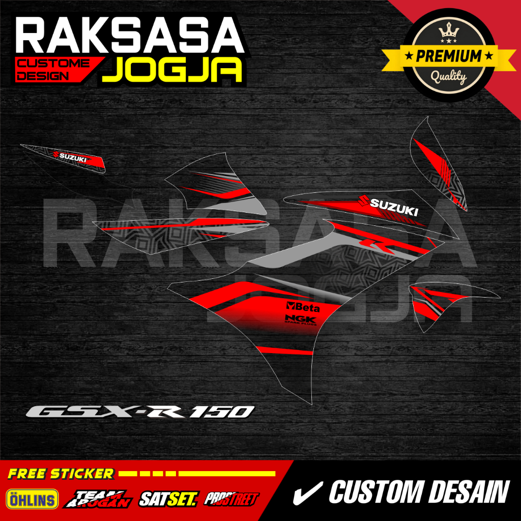 SUZUKI GSX 150R STRIPENT DOFF GLOSSY VINYL ALREADY CUT, JUST STICK IT ON PREMIUM QUALITY - สีที่กําห