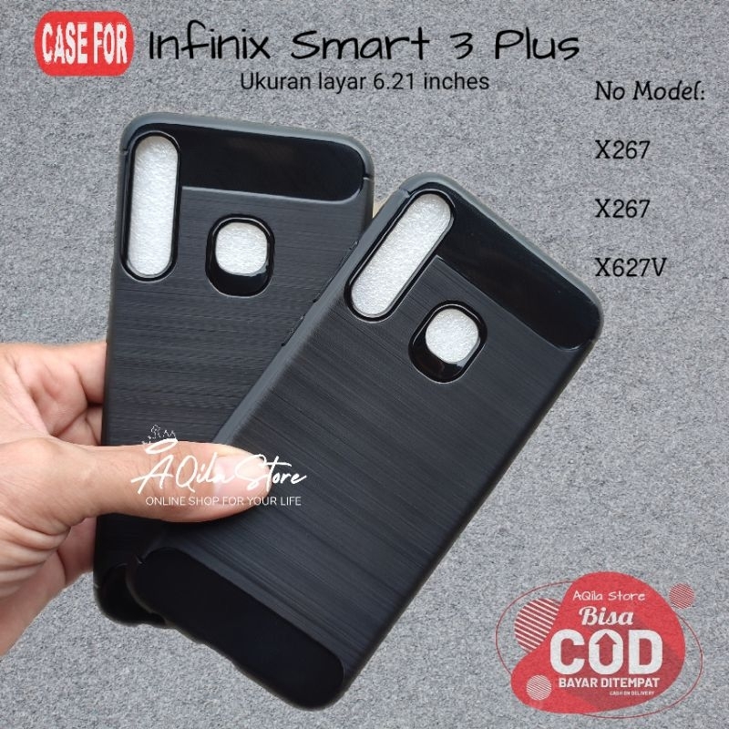 เคส Infinix Smart 3 Plus Slim Fit (รุ่น: X627 / X267 / X627V) Softcase Carbon วัสดุยืดหยุ่นที่ทนทาน