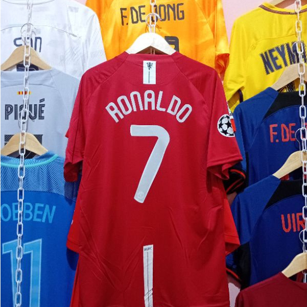 เสื้อฟุตบอลย้อนยุค GO MU 2007 2008 Home Final Moscow RONALDO 7