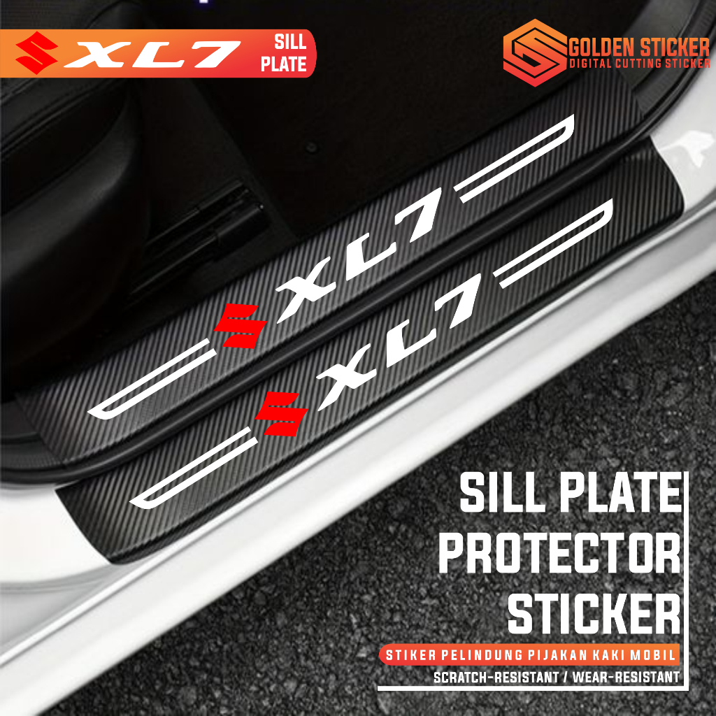 ใหม่ Sill แผ่นสติกเกอร์ป้องกันประตูรถชั้น Step Protector สติกเกอร์ SUZUKI XL-7 ตกแต่งรถ[m2]