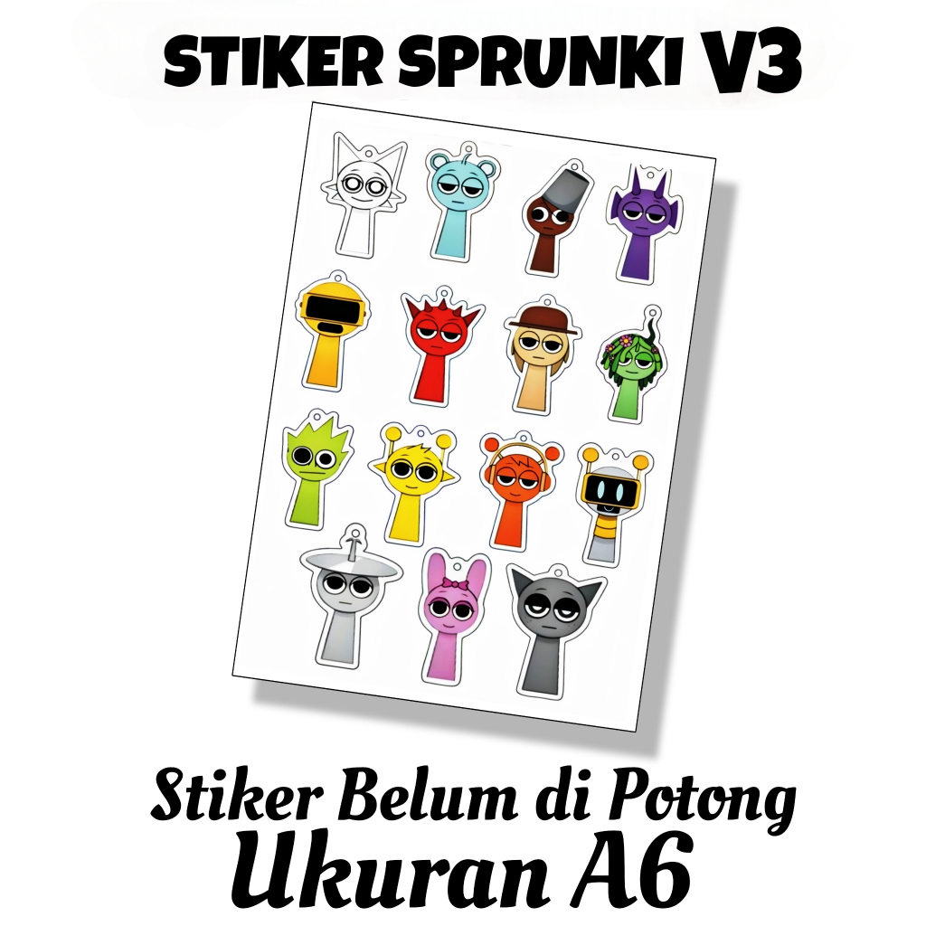 SPRUNKI V3 สติ๊กเกอร์ / สติ๊กเกอร์ไวนิลขนาด A6 / สติ๊กเกอร์ / น่ารัก
