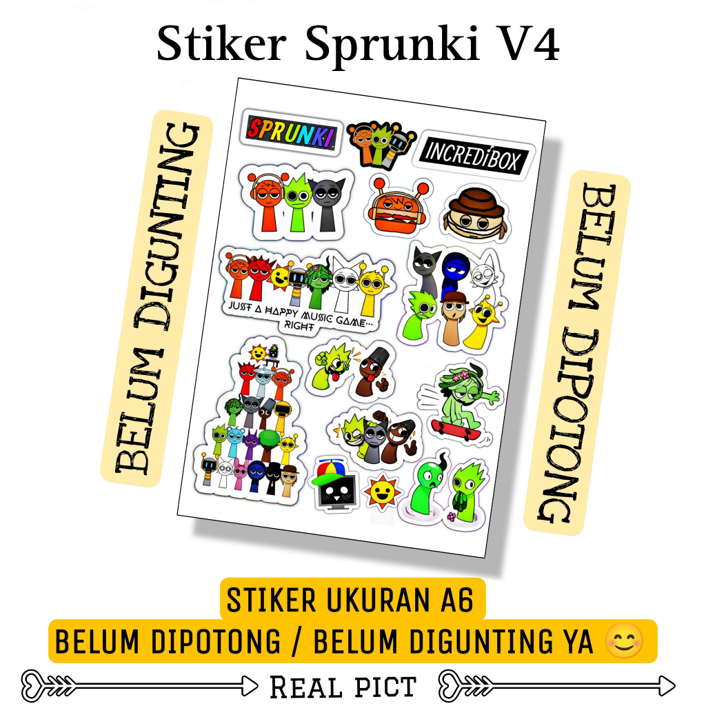 SPRUNKI V4 สติ๊กเกอร์ / สติ๊กเกอร์ไวนิลขนาด A6 / สติ๊กเกอร์ / น่ารัก