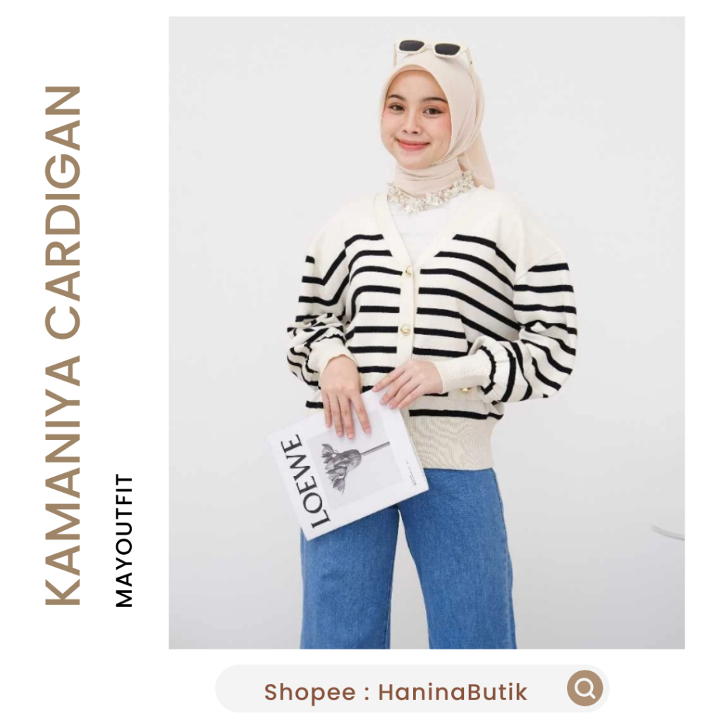 KAMANIYA CARDIGAN BROKEN WHITE | STRIPE CARDIGAN by MAYOUTFIT | CARDIGAN ลายทาง
