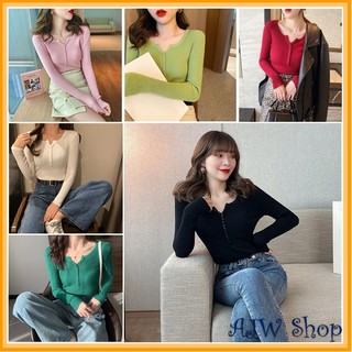 AJW Atasan Rajut Wanita Import Premium Bahan Halus TX | Baju Rajut Knit Import Bahan Adem Model Kekinian | Top Knit Long Sleeve Korean Style | Atasan Wanita | Baju Wanita Kekinian Lengan Panajng | Atasan Rajut Wanita Import