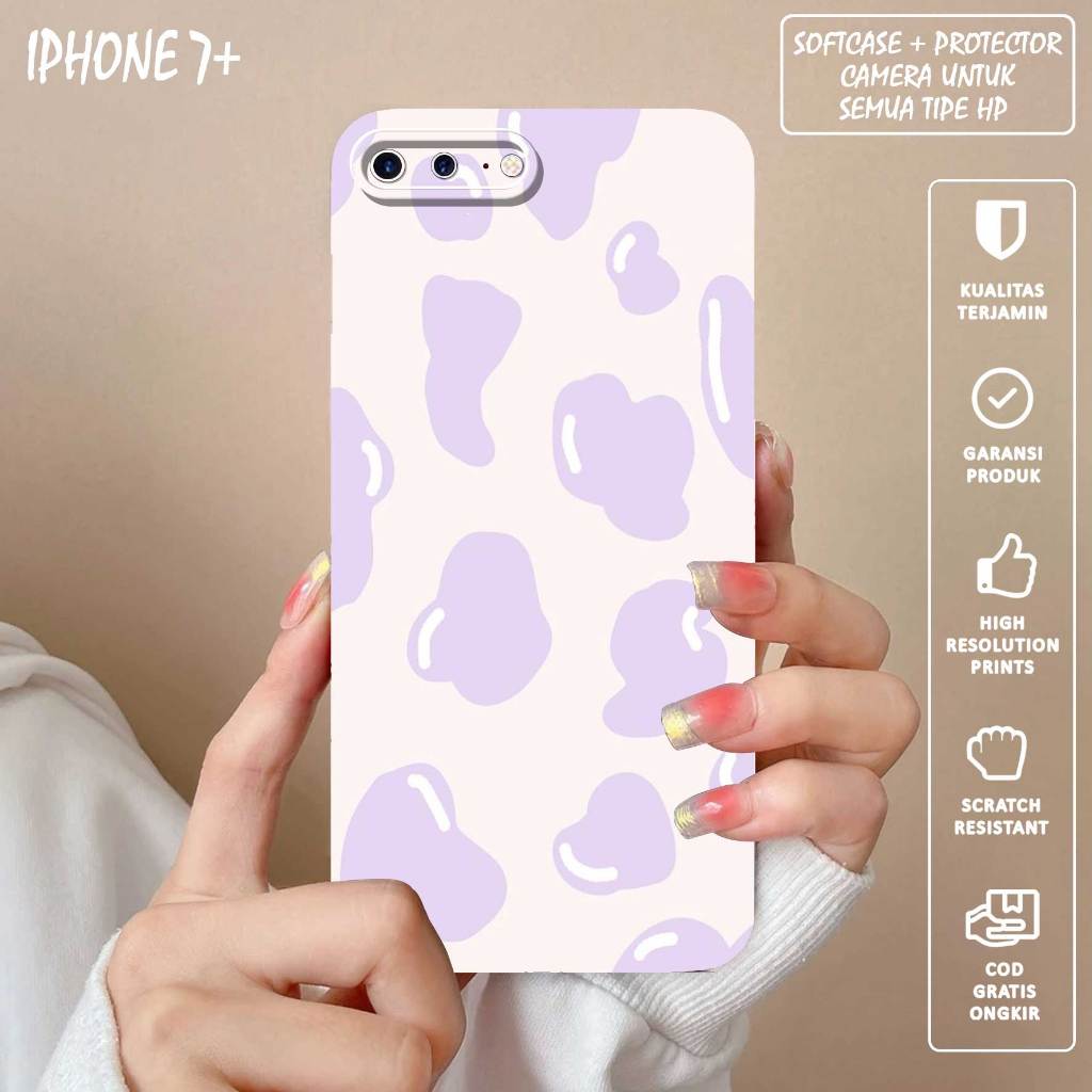 กล้อง SOFTCASE PRO พร้อมภาพถ่าย AESHTETIC COW MOTIF สําหรับ IPHONE 7+ -