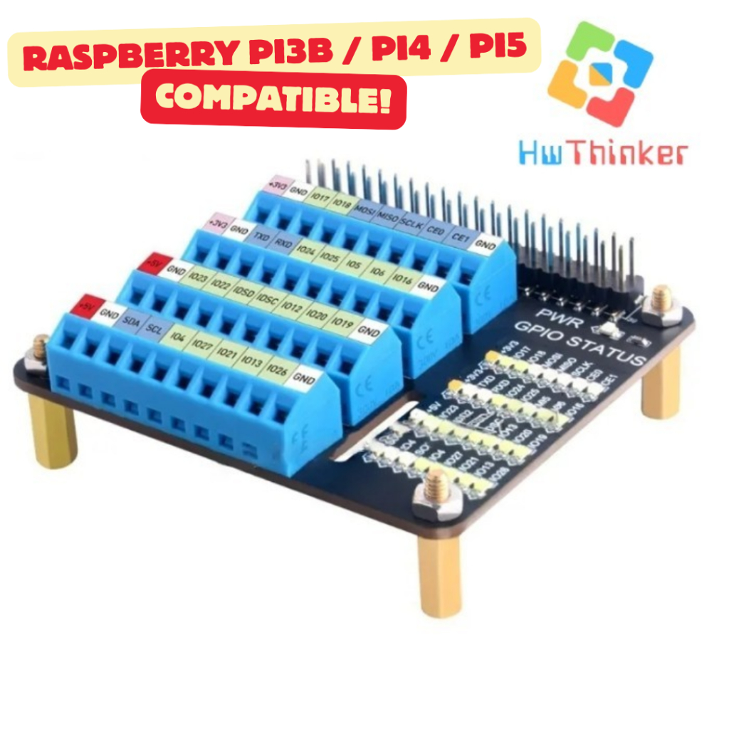 ขยาย GPIO สกรู Terminal Breakout Shield หมวกสําหรับ Raspberry Pi 4 Pi 5