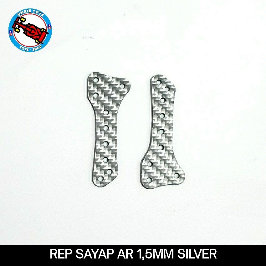 Rep Tamiya 94970 / Tamiya HG Carbon Side Damper AR SILVER / Wing AR Silver (คู่)