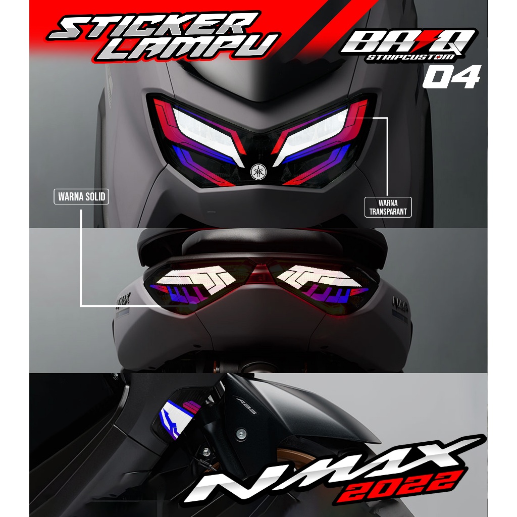 04 NMAX 2022 HEADLIGHT STICKER - NMAX 2022 EYEBROW LIGHT STICKER SIMPLE LIST MOTIF
