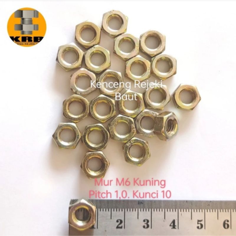 [เนื้อหา 100 ชิ้น] น็อต M6 (10 คีย์) / น็อตหกเหลี่ยม M6x1.0