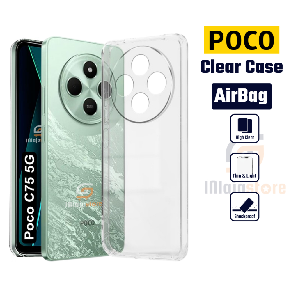 เคสใส AirBag Poco C85 C75 C71 C65 C40 Casing Bening Soft Case Transparent