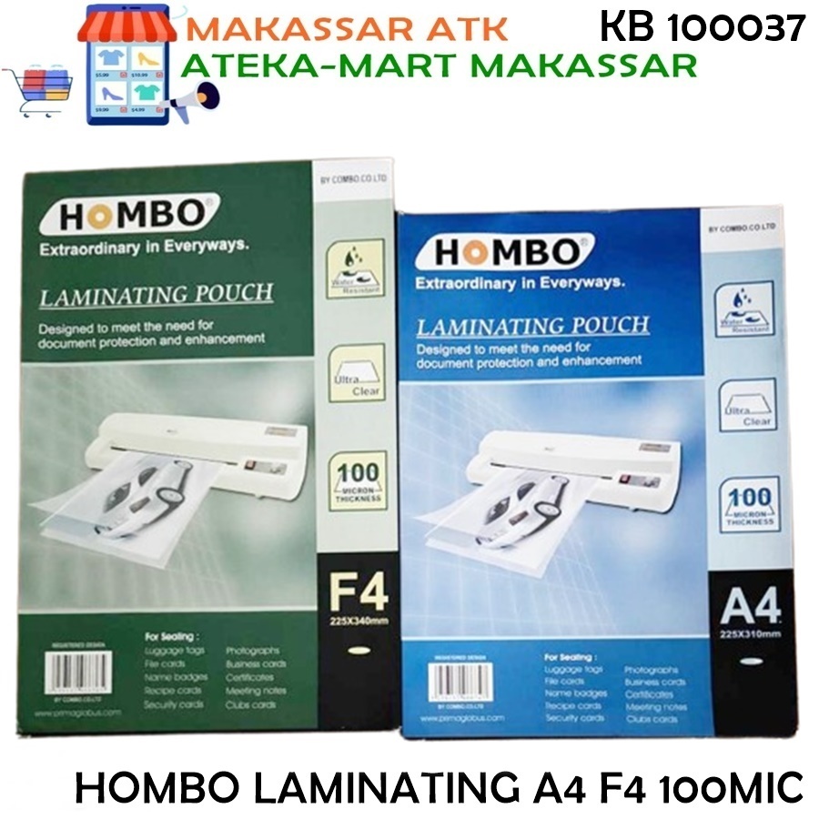 [PAK/100LBR] HOMBO LAMINATING FILM A4 - F4 100MIC