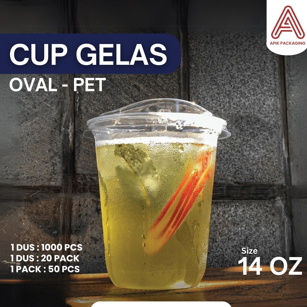 OZ GLASS CUP / OZ CUP / PET GLASS CUP 14OZ OVAL 11 GRAM 92,59 มม. แทนเน็ตต์ 50 ชิ้น
