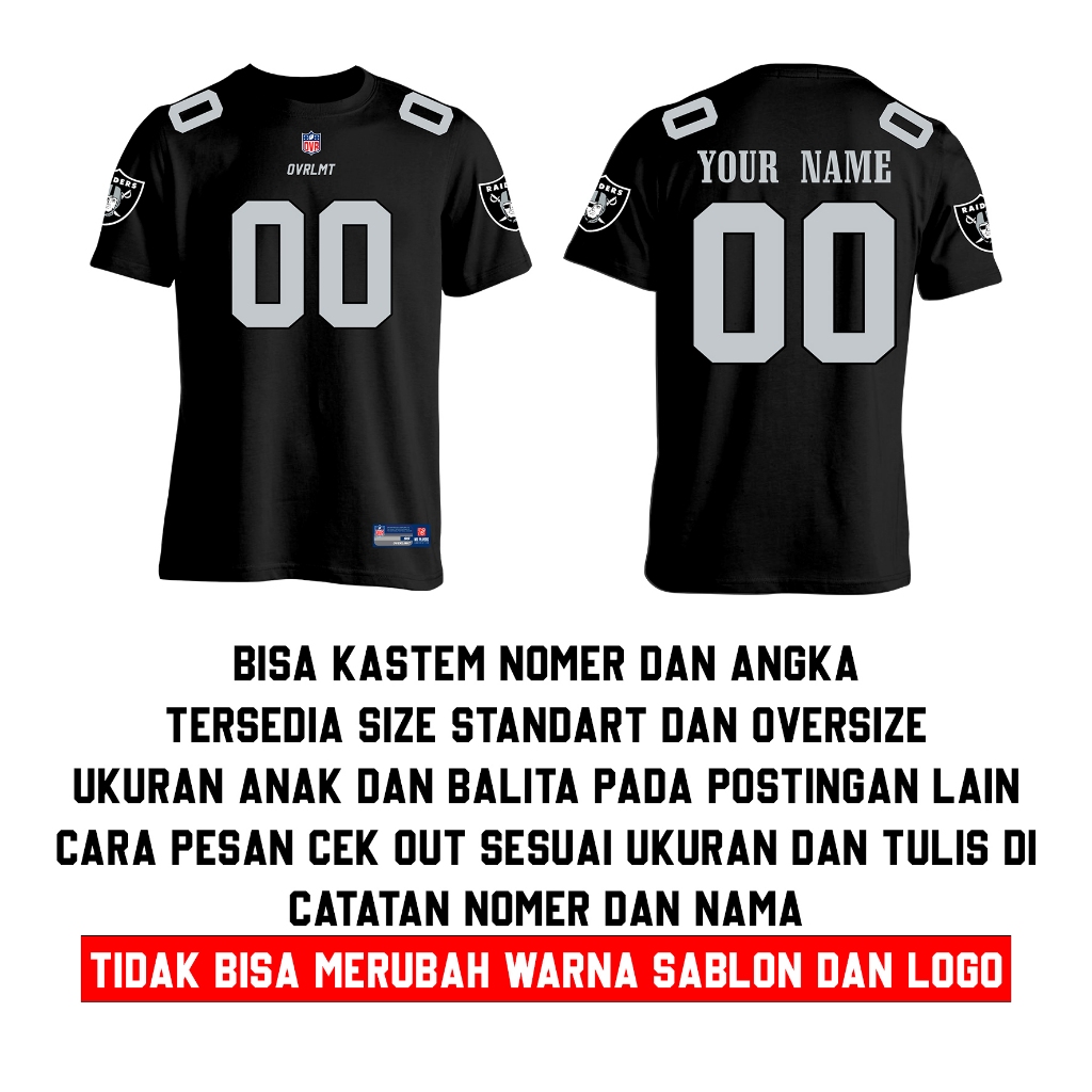 KASTEM AMERICAN FOOTBALL RAIDERS OVERLIMIT เสื้อยืด | เสื้อยืด Oversized | STREETWEAR STREETWEAR
